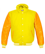 Load image into Gallery viewer, Superb Genuine Yellow Leather Sleeve Letterman College Varsity Men Wool Jackets #YSL-WSTR-WB-H