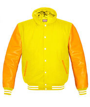 Load image into Gallery viewer, Superb Genuine Yellow Leather Sleeve Letterman College Varsity Women Wool Jackets #YSL-WSTR-WB-H